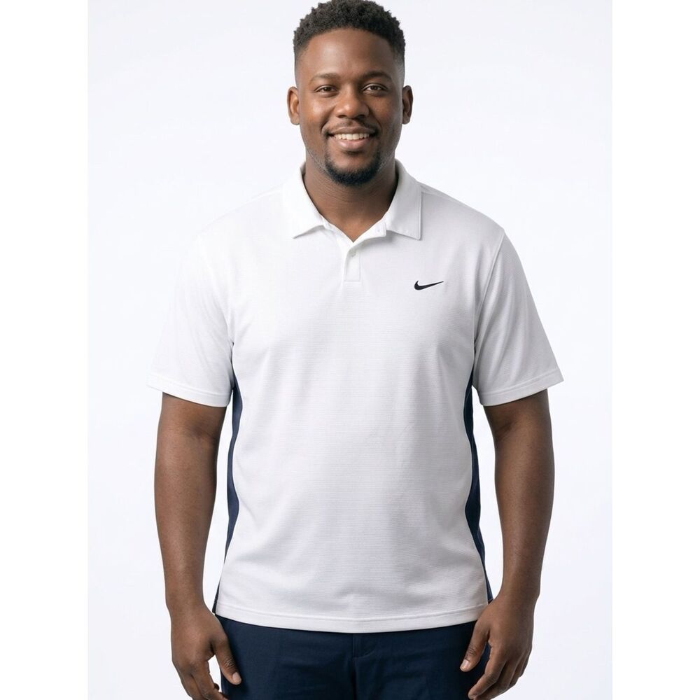 NIKE | Classic White & Black Polo Shirt Men’s Size X-Large